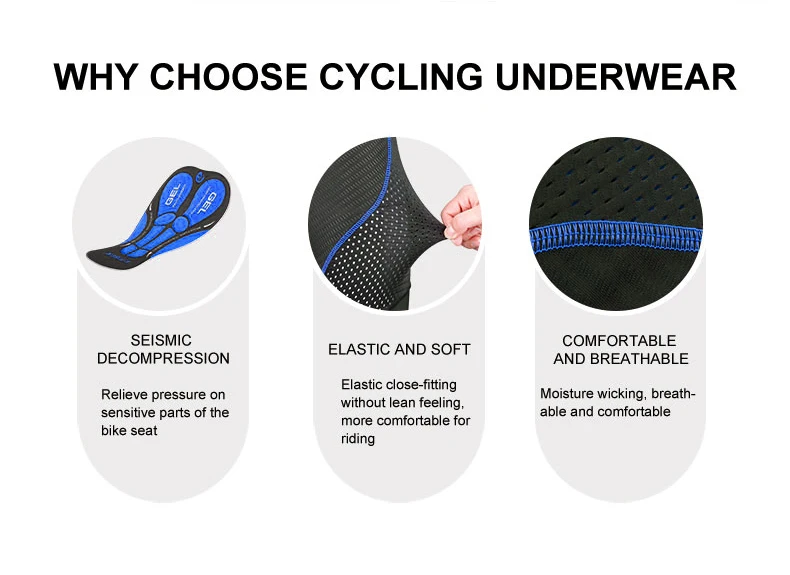 X-TIGER Herren Radsport Unterwäsche Shorts 5d gepolsterte Gel MTB Biking Shorts Anti-Rutsch-Bein griffe atmungsaktive Mesh Radsport Unterwäsche – Detail 8