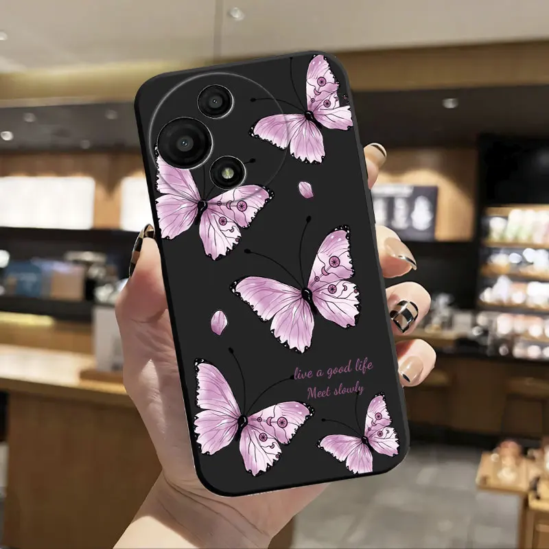 Fashion Cartoon Floral Pattern Soft Silicone Phone Case - Bumper Protective Cover