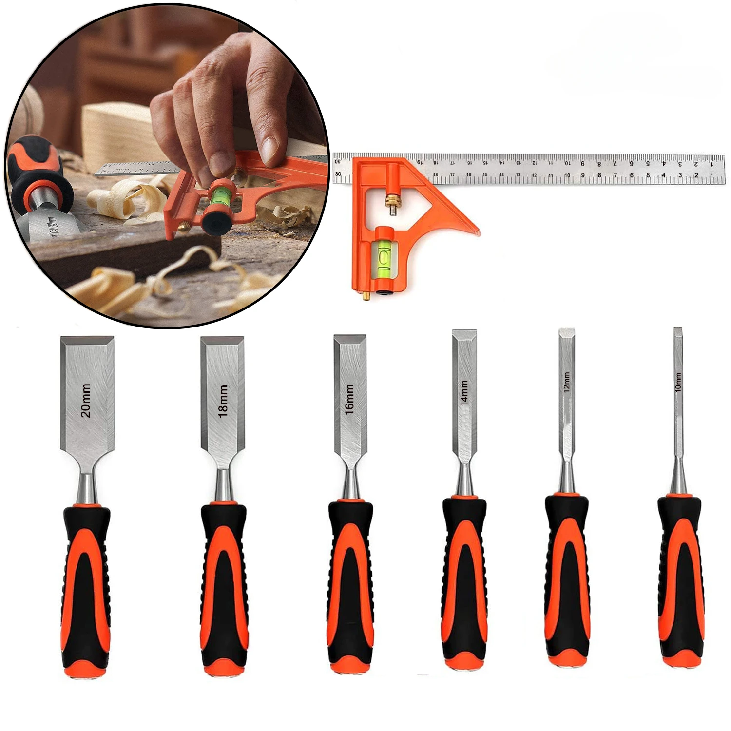 Set 4 Scalpelli Per Intaglio Legno - Utensili Da Scultura Per Carpenterria E Artigianato