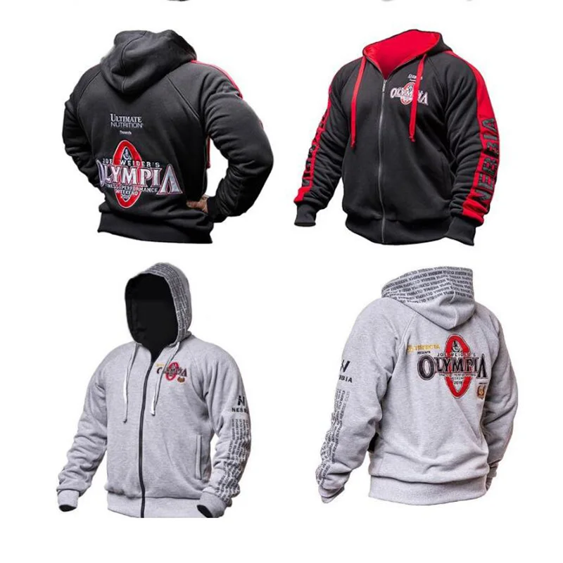 

2021 new Olympia Men's Gyms Hoodie Fitness Bodybuilding Sweatshirt Men's Fitness Jacket High Quality Cotton Hoodie Clothing