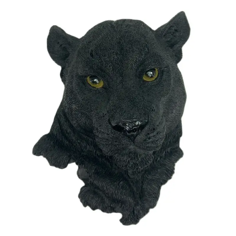 Living room Bedroom Office Aouher Faux Animal Head Mount Wall Statue Bust Wolf/ Lion/ Leopard/ Bear Head Sculpture for Home Decoration 