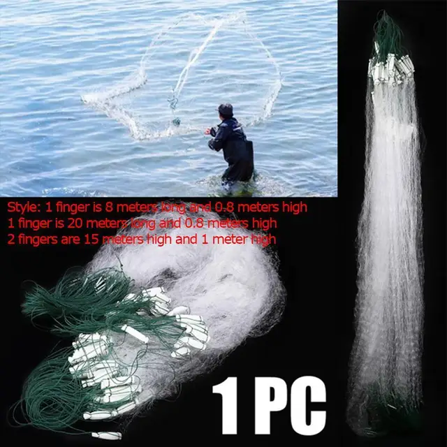 Fishing Net Single Mesh Nylon Float Trap Monofilament Gill Net Fishing  Accessories For Hand Casting U1U2 - AliExpress