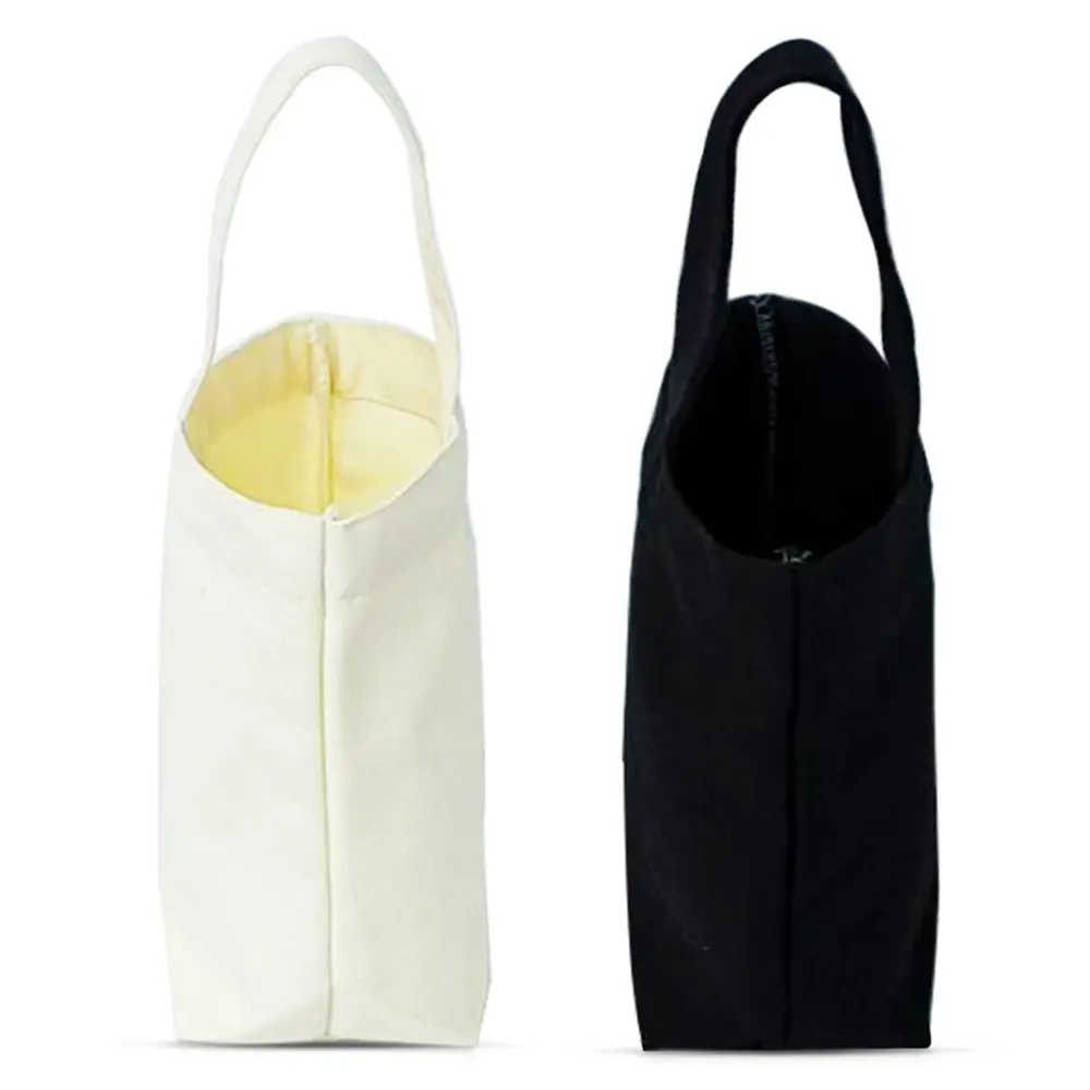 Kreative Beige-Schwarze Tragetasche aus Canvas Einfarbige Canvas-Handtasche Lässige Schlichte Handtasche Geschenkverpackung – Detail 5