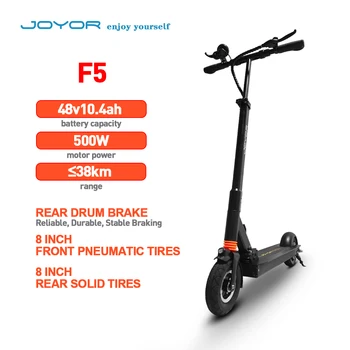 JOYOR F5 Scooter Elettrico 500W Motore 48V10.4AH E-Scooter Città Per Adulti Pendolari Piega Scooter Da Viaggio Solido 8 pollici Pneumatico EScooter