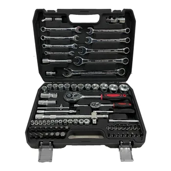 82-Piece Manual Socket Wrench Combination Tool Set Professional Auto Repair Disassembly Home Hardware Repair Tool Kit 1