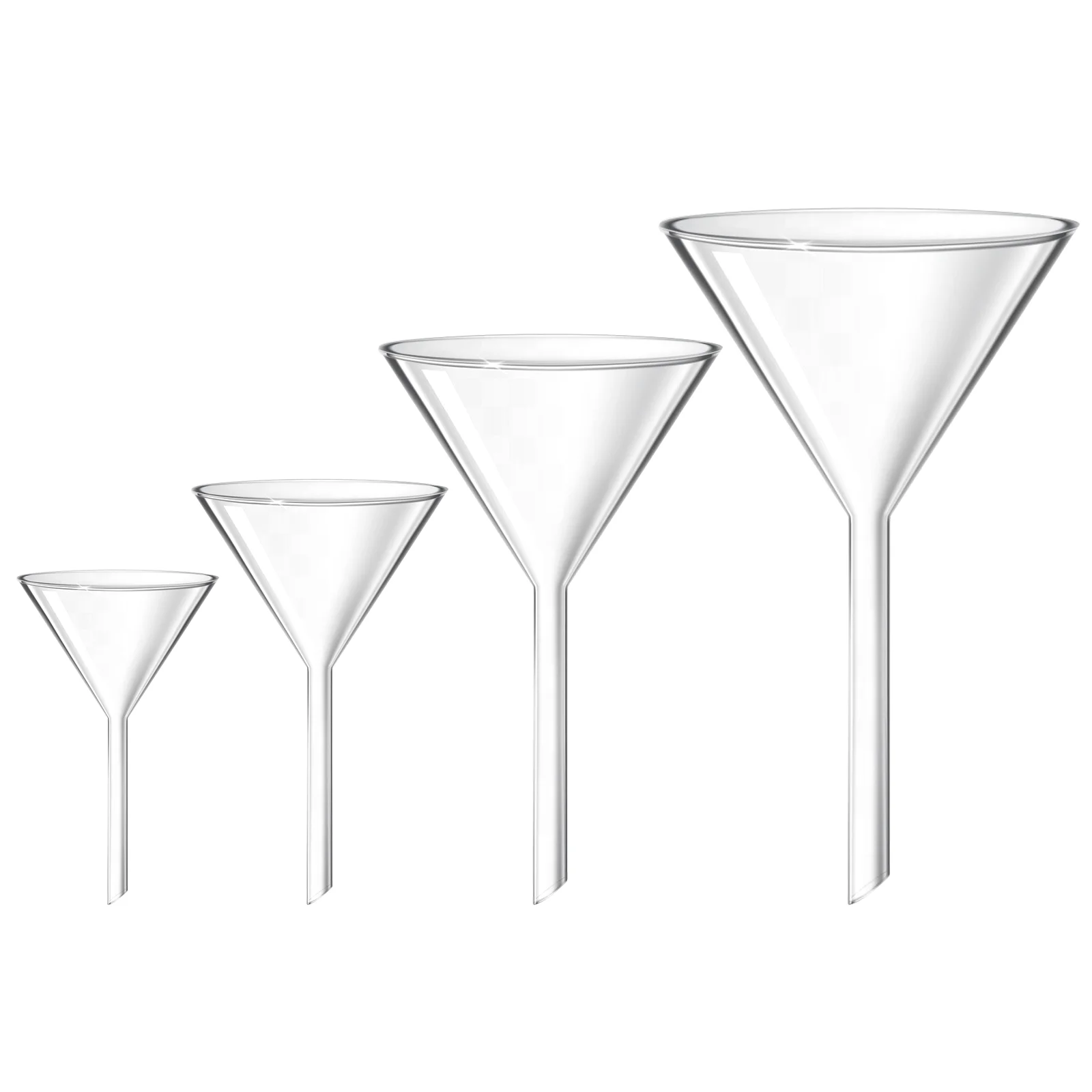

4 Pcs Funnel for Filling Bottles Triangle Chemistry Glassware Classroom Supplies