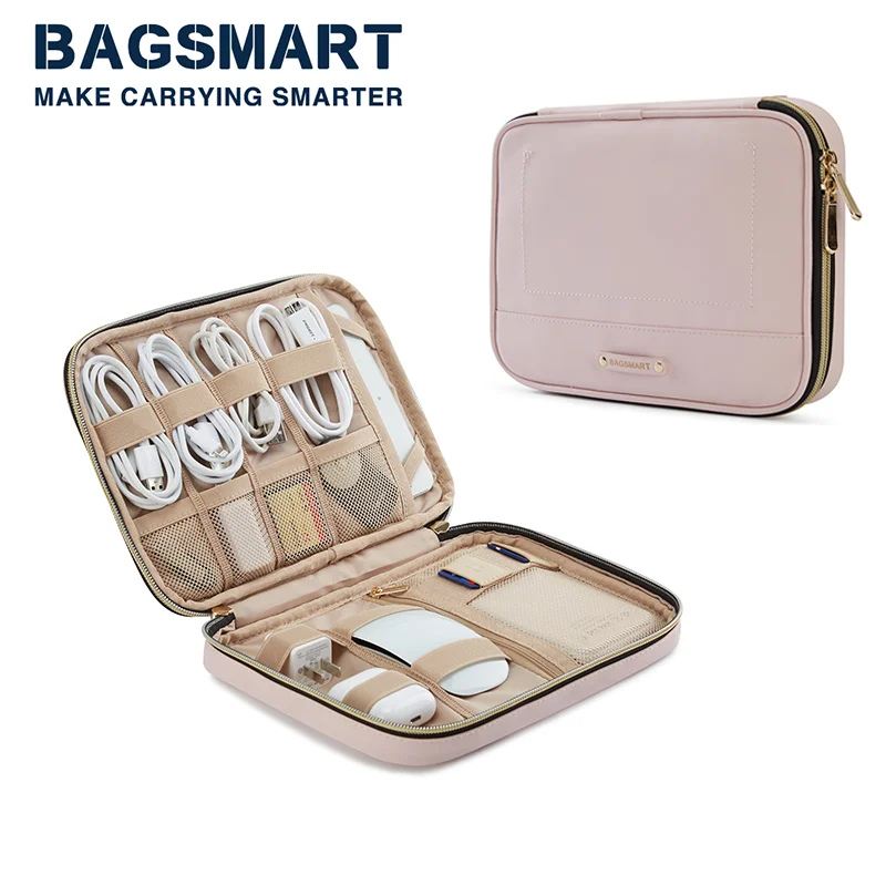 Bagsmart-organizador Eletrônico Impermeável Clipe de Cabo Caixa Portátil Cabos Digitais Armazenamento Viagem Acessórios Eletrônicos
