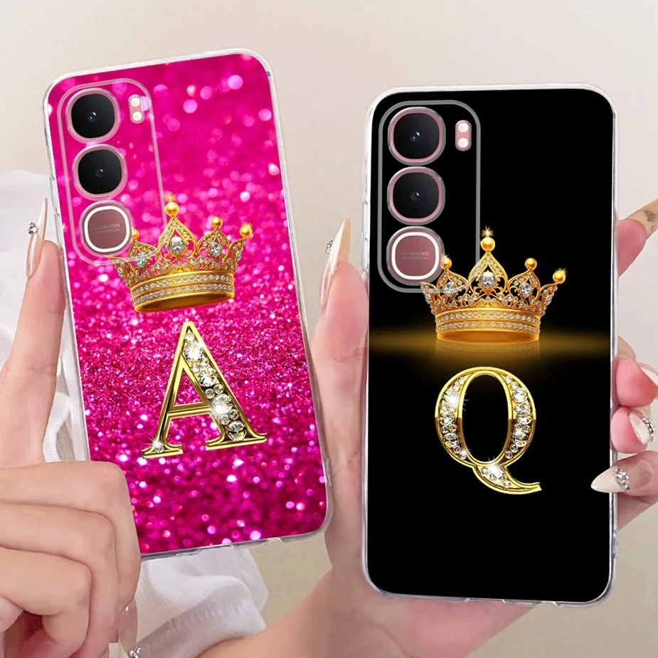 Crown Letters Soft Silicone Slim Phone Case - Elegant Design