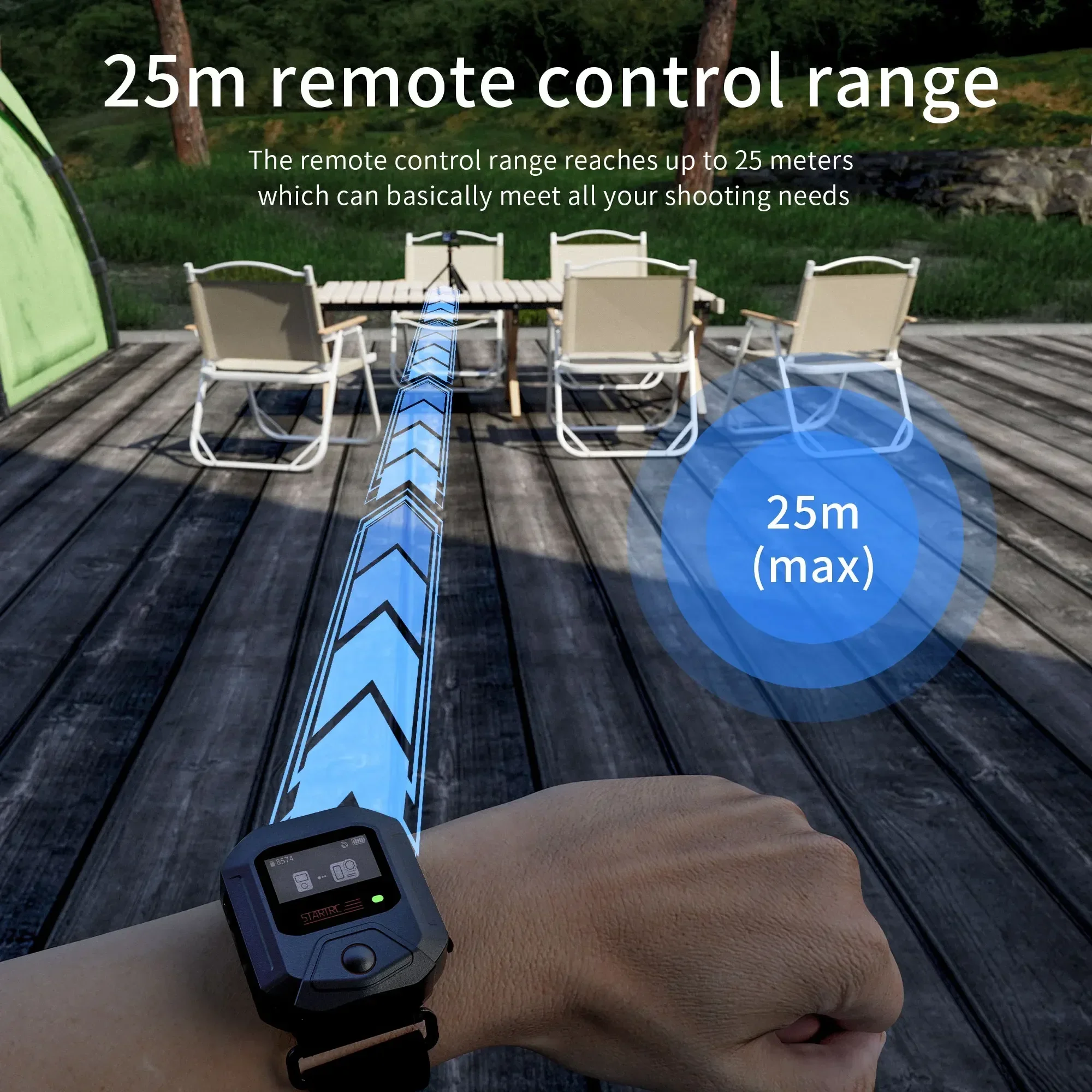 Action 5 Pro GPS Bluetooth Remote Controller 25M Wireless Remote Control Wrist Watch For DJI Action 6 4 Sport Camera Accessories