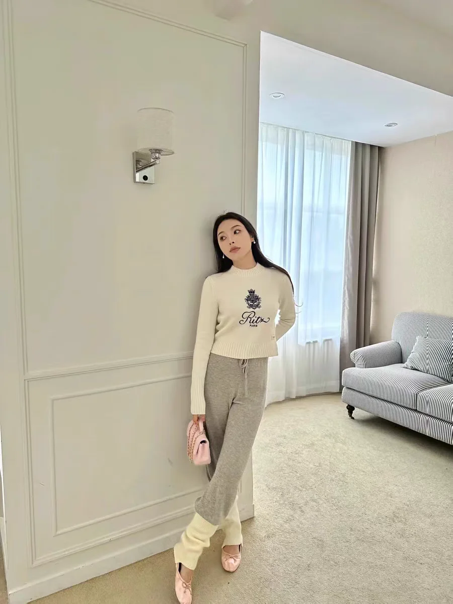 Advanced Round Neck Pullover Sweater Women's Autumn And Winter New Lazy Style Soft And Sticky Waist Knit Sweate 5