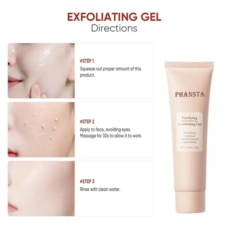 Purifying Exfoliating Gel Gentle Exfoliating Facial Cleanser Facial Scrub Moisturizing Nourishing Repair Cleans Dirt Oils 1PC For Facial Scrub Balls Tanning Spray
