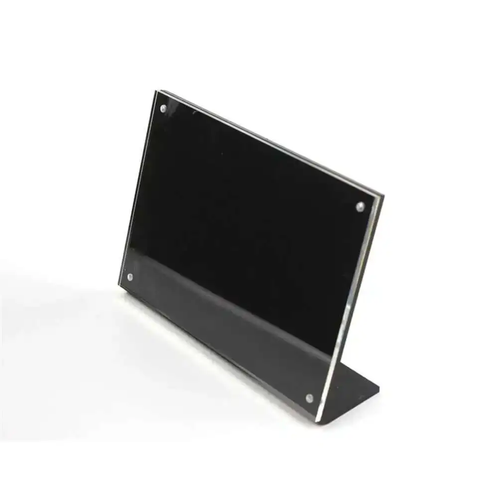 1pcs A5 Transverse L Black Acrylic Magnetic Label Holder Stand Photo Frame Menu Card Stand Advertising Poster Tag Display