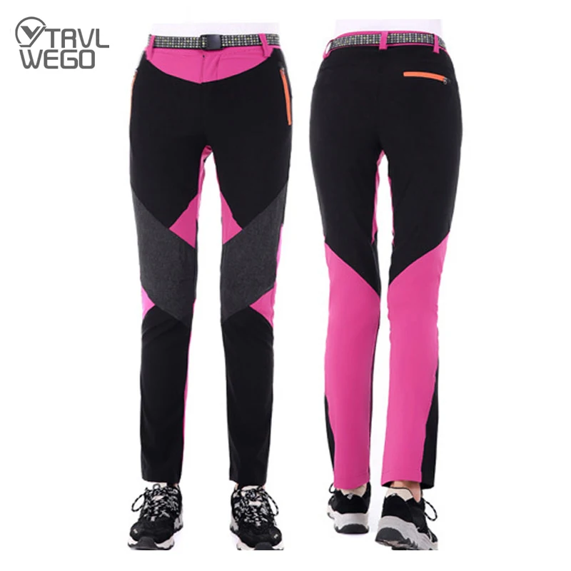 TRVLWEGO Summer Women Pants Outdoor Sport Hiking Solid Elastic Quick Dry Polyester Mountaineering Trekking Running Camp Trousers hiking pants