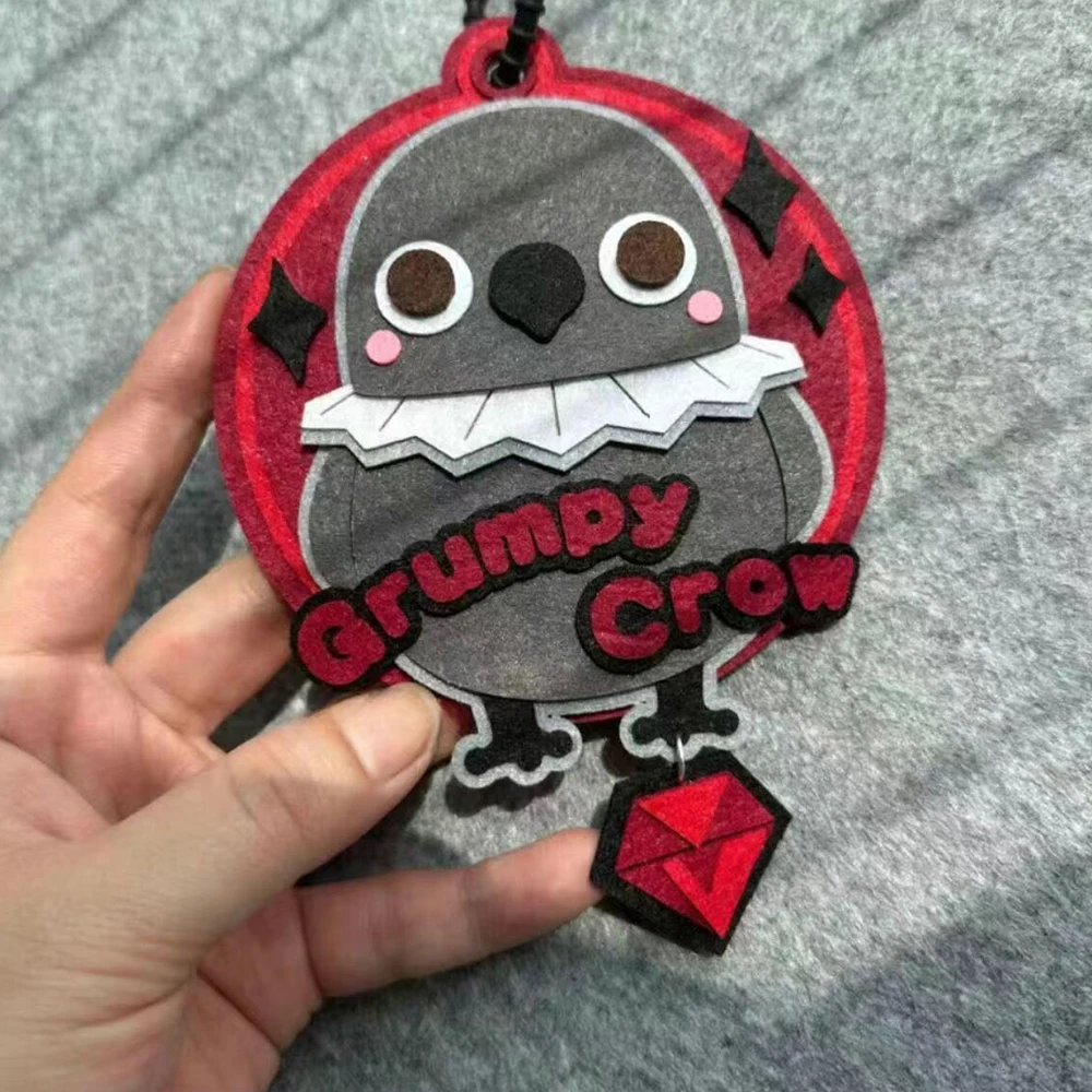 Love and Deepspace Sylus Crow Non-woven Keychain DIY Cartoon Cosplay Bagback Keyring Originality Key Pendant Adorn Xmas Gift