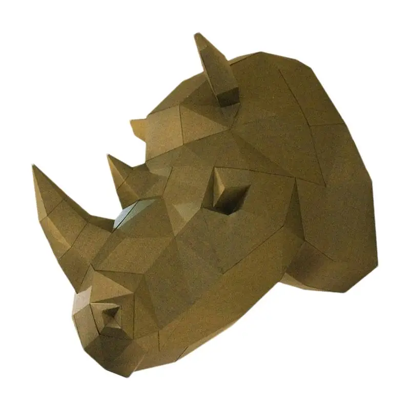

Paper Sculpture Animals 3D Rhino Head Paper Sculpture Pre-Cut DIY Wall Art Animal Paper Handmade Decor Eco-Friendly Paper