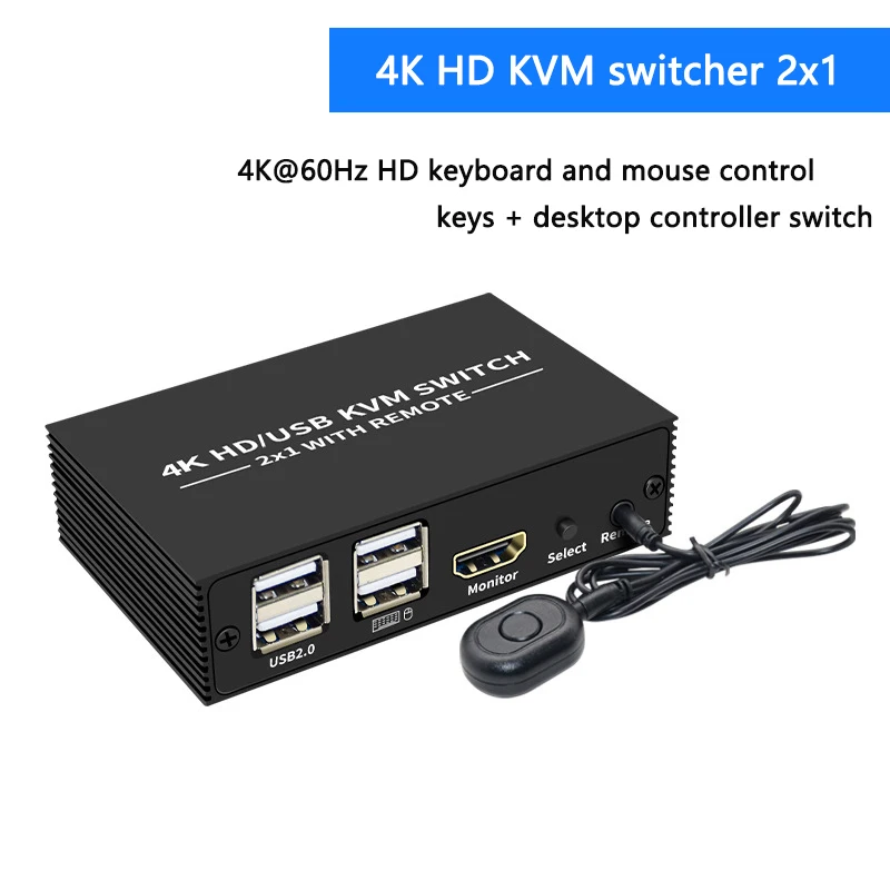 USB 2.0 ó, HDMI ȣȯ KVM ġ, 2  1 ƿ, 4K, 2 PC  , Ű, 콺 Ϳ