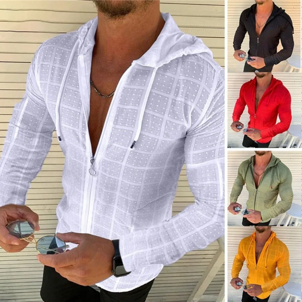 

Men's Outdoor Long Sleeve Zip Hooded Shirt
