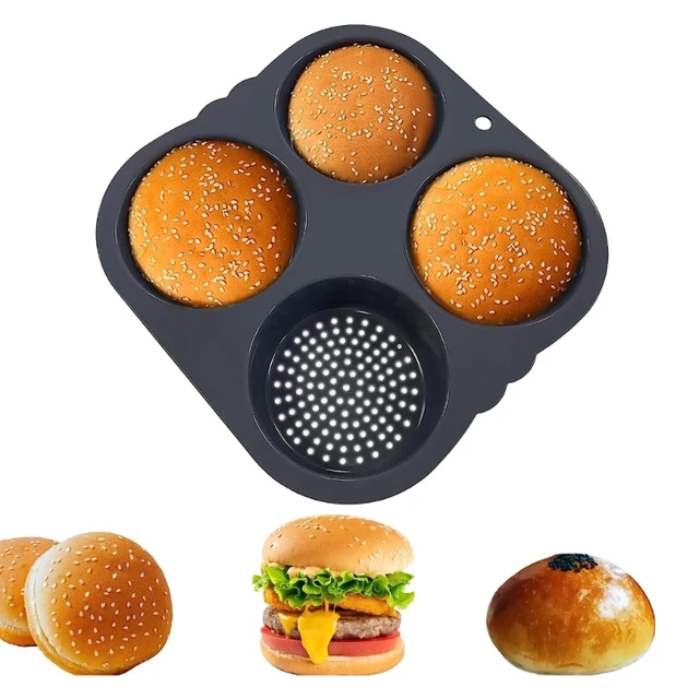 Hamburger Bun Baking Pan Perfect for Air Fryer Microwave Oven and Dishwasher