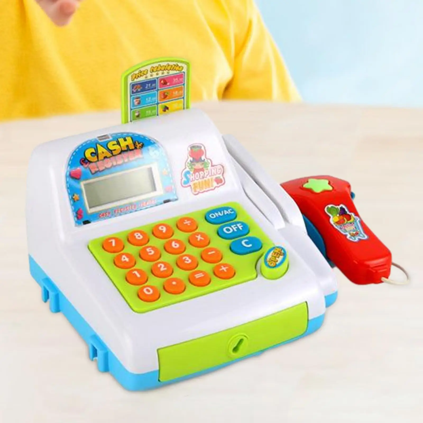 Supermarket Cash Register Play House Toys Cash Calculator with Sound Lights Development for Children Kids Girls Toddlers Gifts