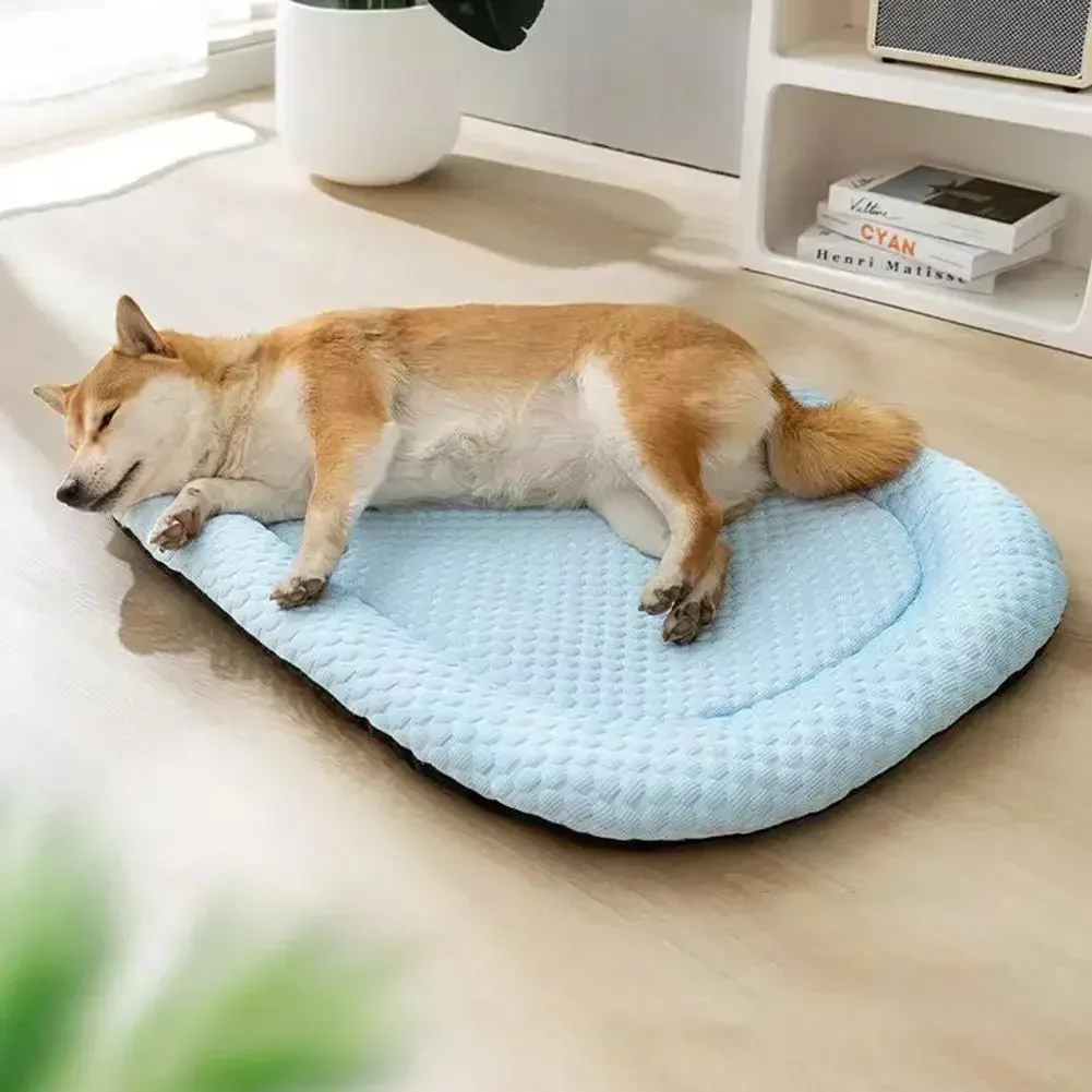 Cooling Dog Bed Ice Silk Breathable Pet Cushion For Summer Comfort_voghion.com