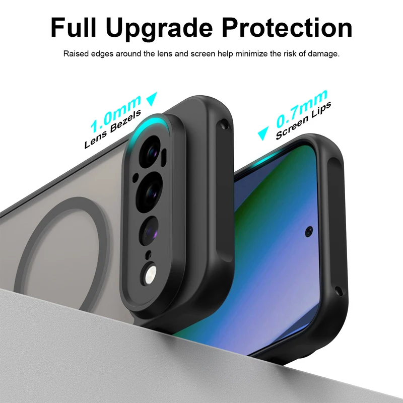 Magnetic Translucent Frosted Matte Waterproof Protective Phone Case