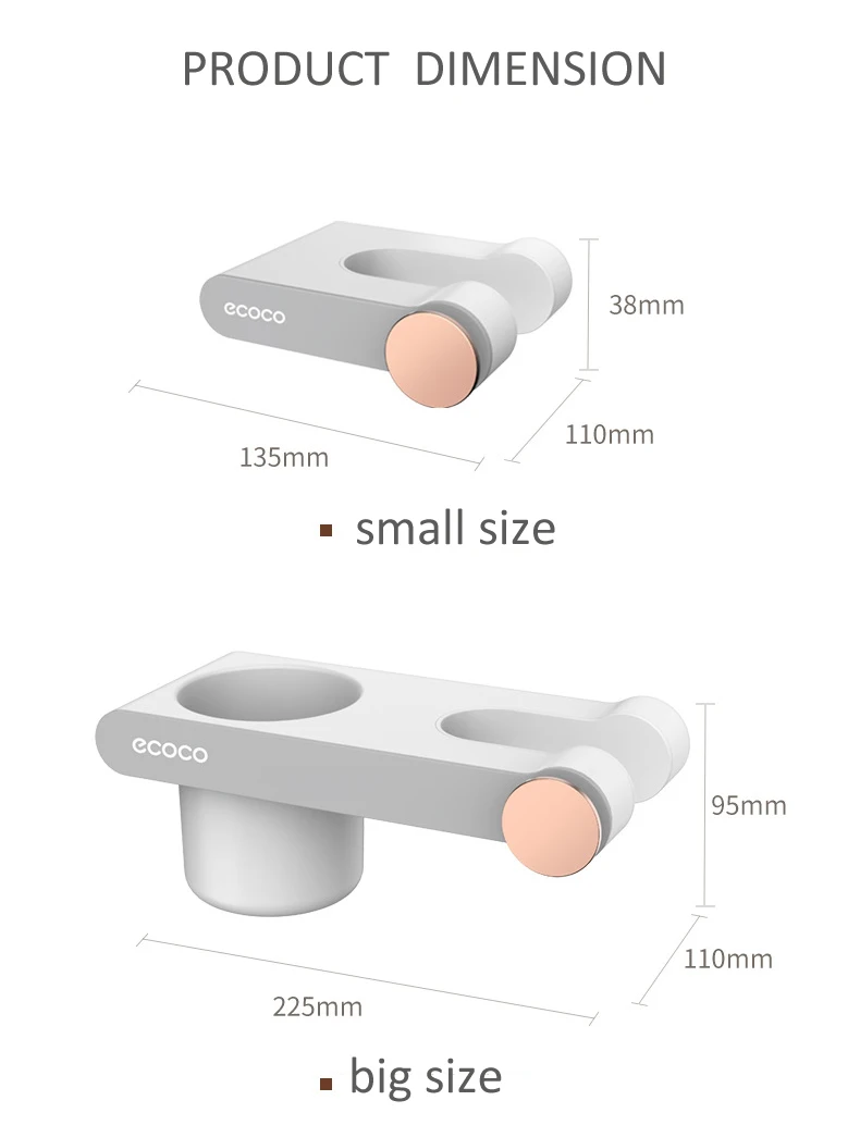 Efficient Ecoco Hair Dryer Holder and Bathroom Organizer with Cable Management
