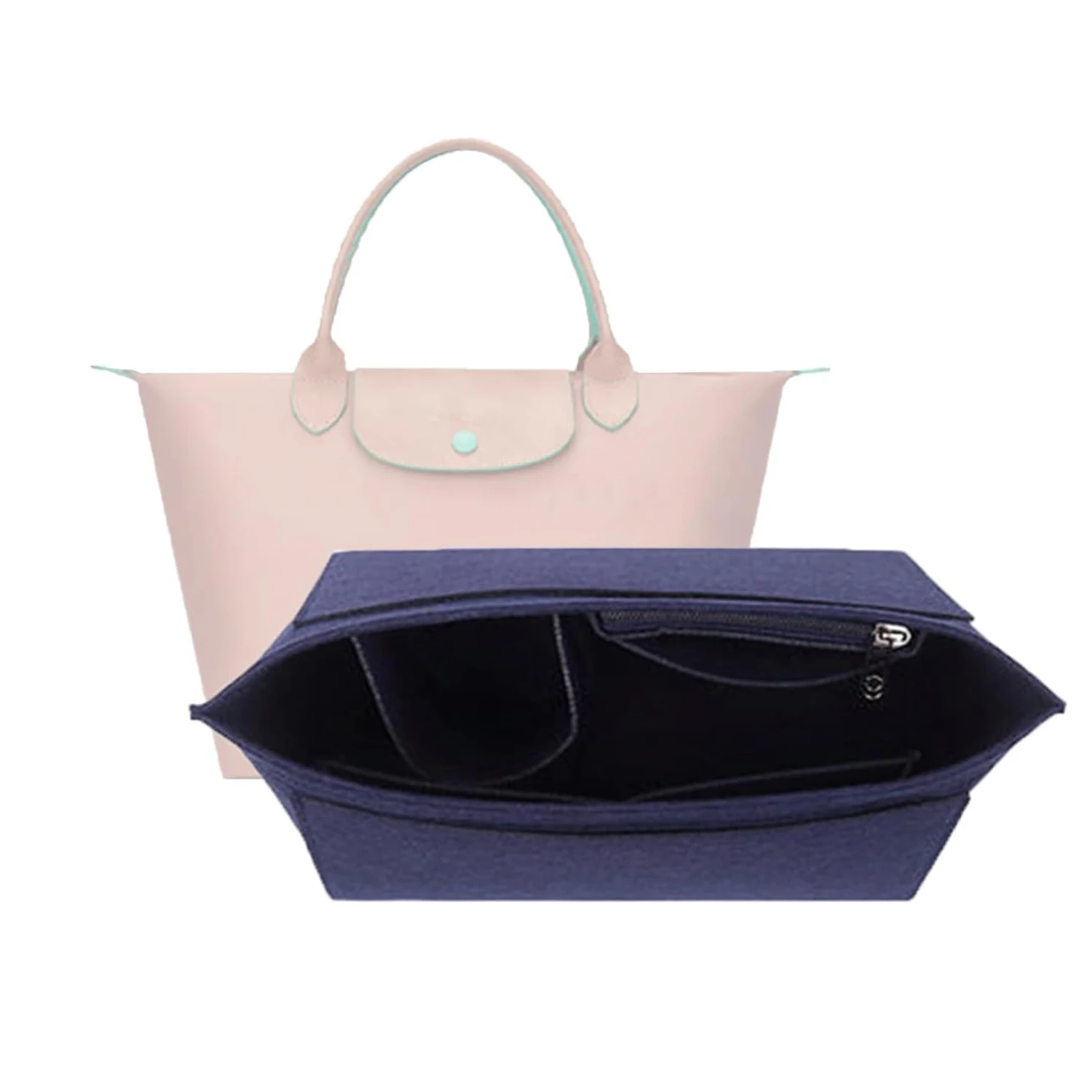 Purse Organizer,Multi-Pocket Felt Handbag Organizer, Folding Tote Bag organizer insert Makeup Organizer for Longchamp