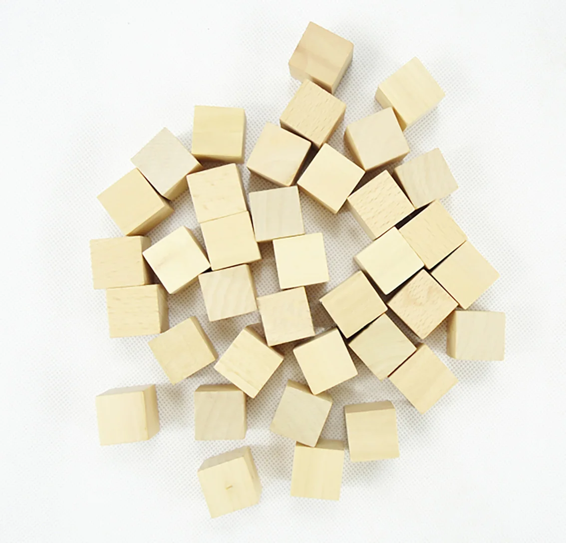 8*8*8mm-60*60*60mm 정사각형 나무 블록 미완성 목재 큐브 DIY 모델 재료 공예 장식 퍼즐 만들기 교육용 부품