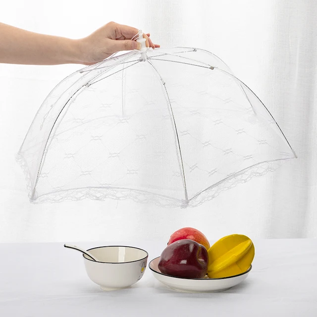 1PC Portable Umbrella Style Food Cover Anti Mosquito Meal Cover Lace Table Home Using Food Cover Kitchen Gadgets Cooking Tools 5