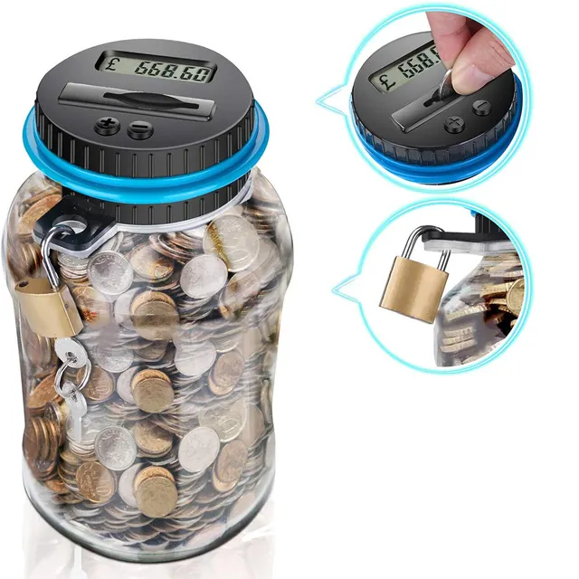 Piggy Bankszámláló Érme Elektronikus Digitális Lcd Számolása Pénzmegtakarító Doboz Jar Érmék Tárolódoboz Euró Gbp Pénzhez - Image 3
