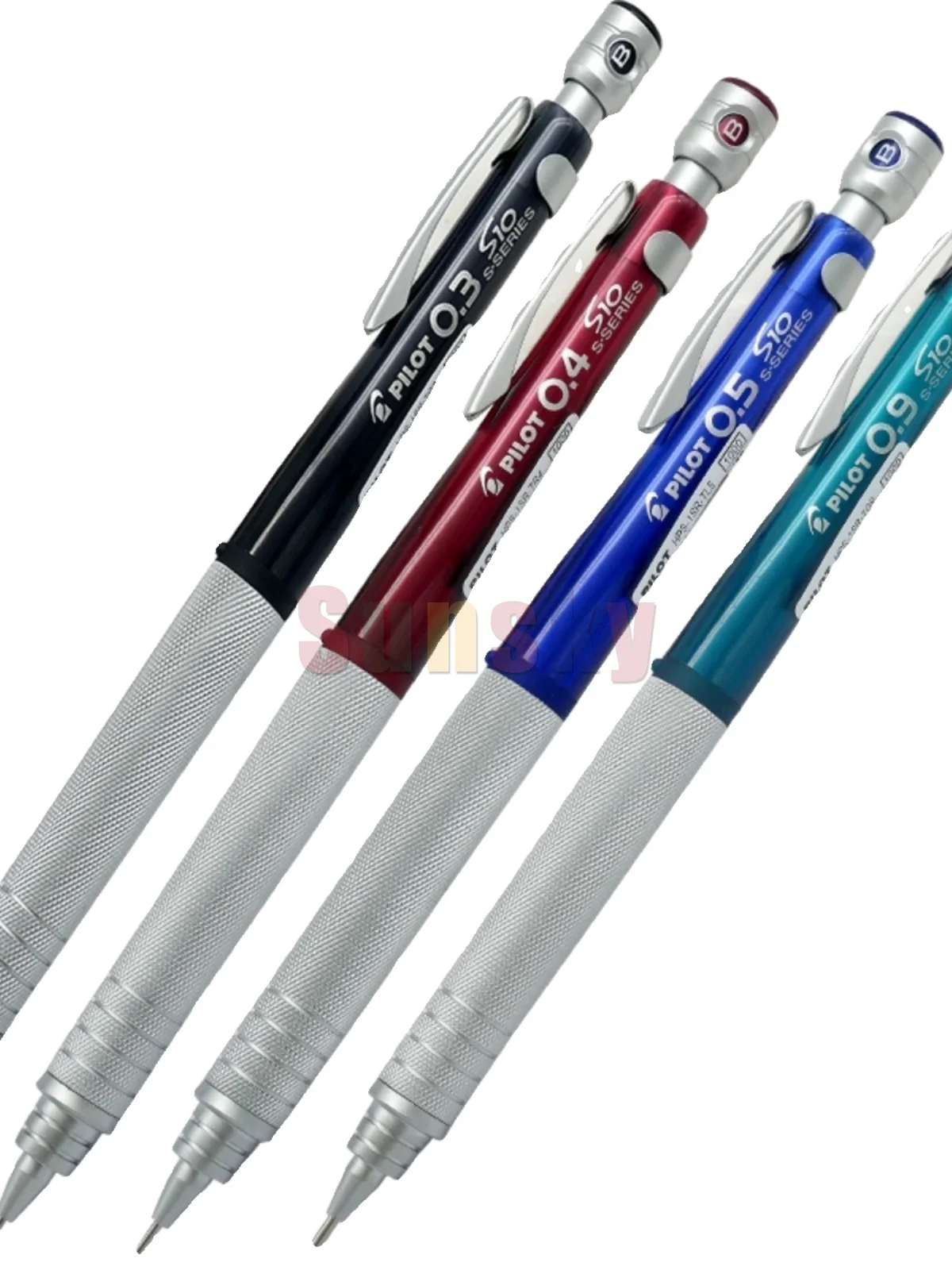 PILOT HPS-1SR 금속 저중심 기계식 펜슬, 0.3mm, 0.4mm, 0.5mm, 0.9mm, 부드러운 드로잉, 파손 방지 리드, 내구성
