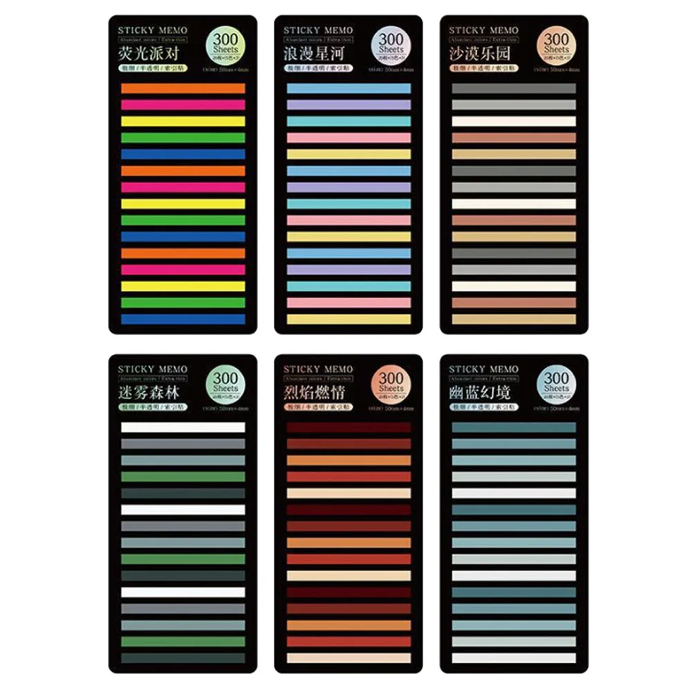 

6 Sets of Colored Sticky Tabs Decorative Reading Strips Reading Bookmarks Reading Strips Tabs