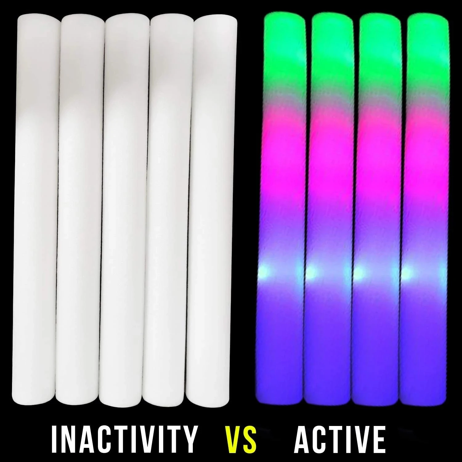 15/25/35/70Pcs Light-Up Toys LED Foam Sticks Glow Sticks Glow Wands  Flashing Light Stick Glow in the Dark Wedding Party Supplies