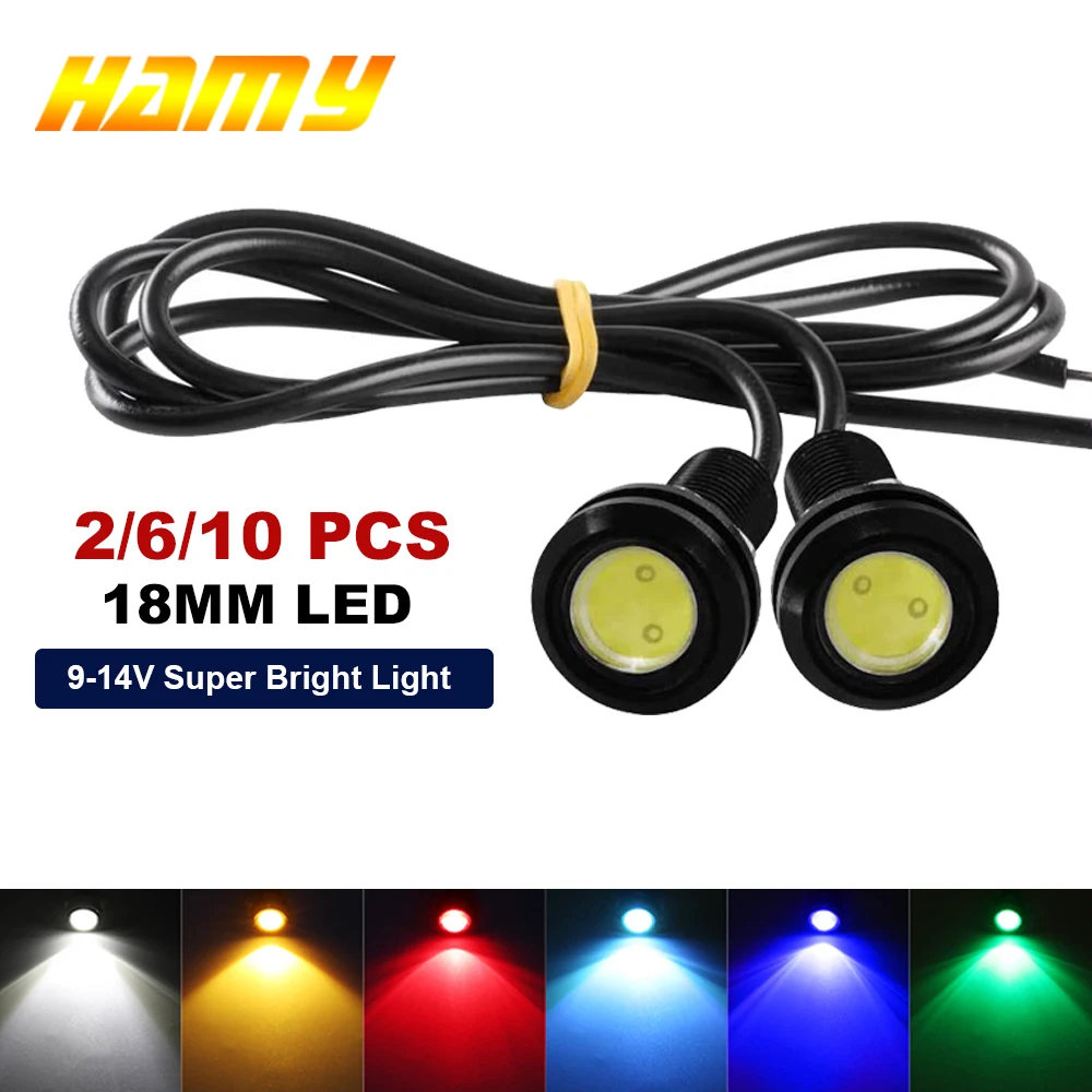 2/6/10 lampadina di segnalazione a LED per auto COB DRL luce di marcia diurna fendinebbia 12V Super Bright Brake Reverse Parking Lamp faro Styling
