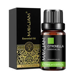 Aromatherapy Essential Oil Blend Collection - Chamomile, Eucalyptus, Jasmine, Rosemary, Lemongrass, Ginger, Myrrh, Thyme - 10ml (Citronella)