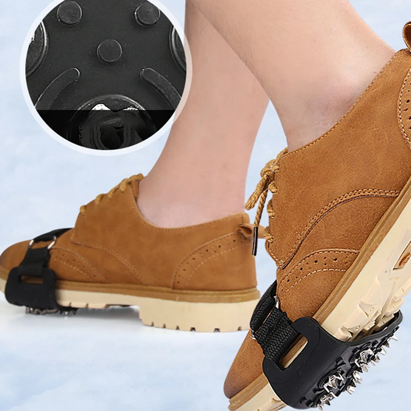 Track Shoe Spikes 1 Pair Shoes Nail Cover 7 Studs Anti-Skid Crampon Traction Cleats Walking Jogging Hiking Ice Snow Catcher Boot Crampons Spikes