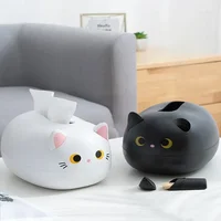 Kawaii Cat Tissue Box Livingroom Napkin Storage Box Kitchen Paper Container Desktop Toilet Paper Holder for Bathroom Dormitory 1