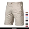 2021 New Summer 100% Cotton Solid Shorts Men High Quality Casual Business Social Elastic Waist Men Shorts 10 Colors Beach Shorts 1