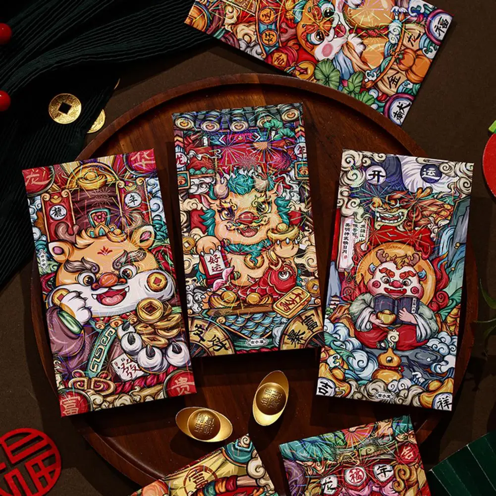 

Chinese Envelopes 2024 Chinese New Year Envelopes Dragon Pattern Lucky Money Packets for Spring Festival Wedding Birthday Gifts