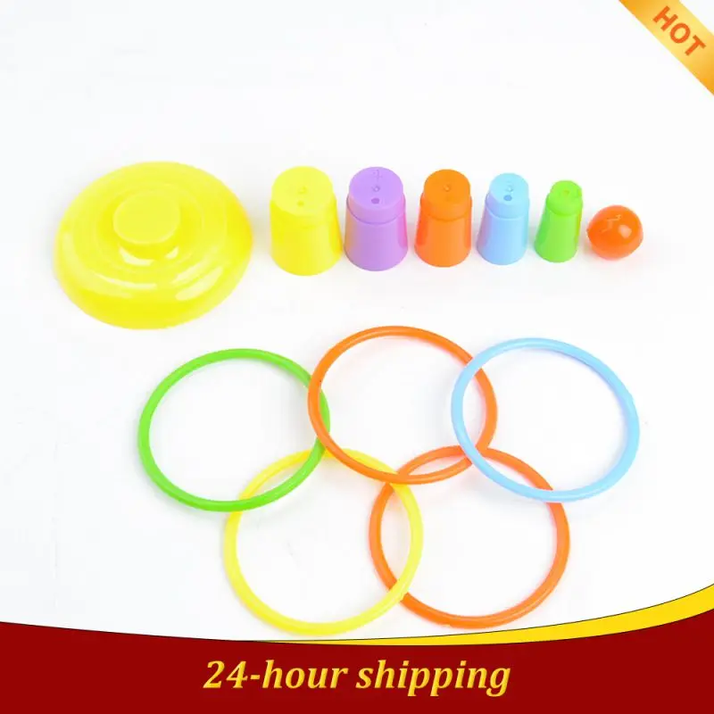 

Children Stacking Cup & Sports Circle Ferrule Stacked Layers Throwing Game Parent-Child Interactive Ferrule Kids Outdoor Toys