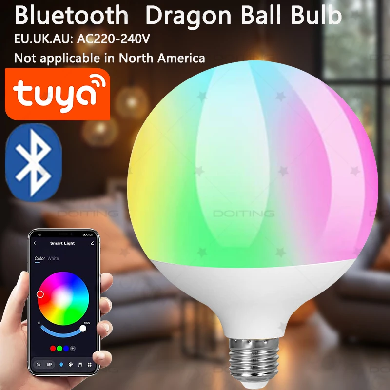 E27 Base Tuya Bluetooth Smart Dragon Ball Bulb Led Lamps 220V RGBCW Smart Life APP Light Color Changing Music Sync Group Control smart led light bulbs