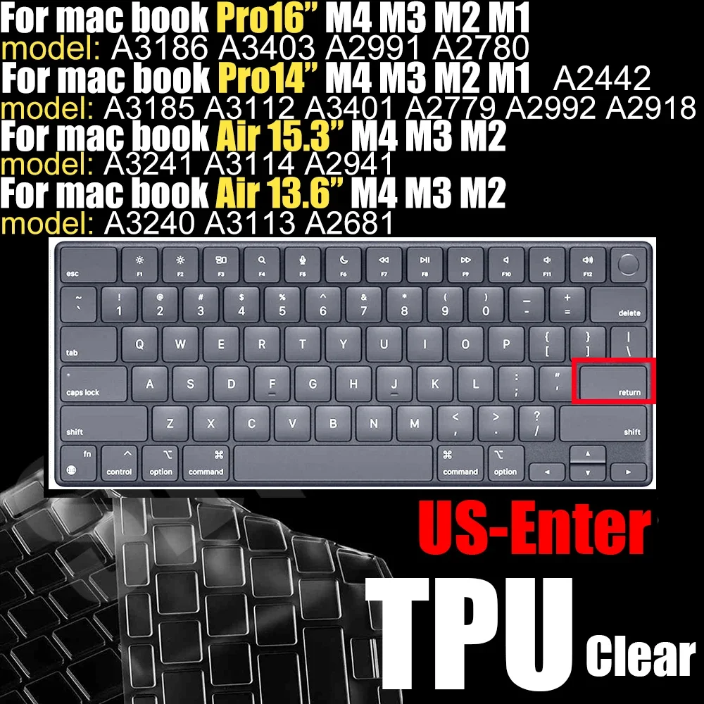Ultra Thin Clear TPU Keyboard Cover Protector