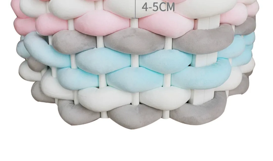 5M woven twist single-strand bed circumference crib pillow anti-collision bed circumference guardrail baby room decoration crib bumper