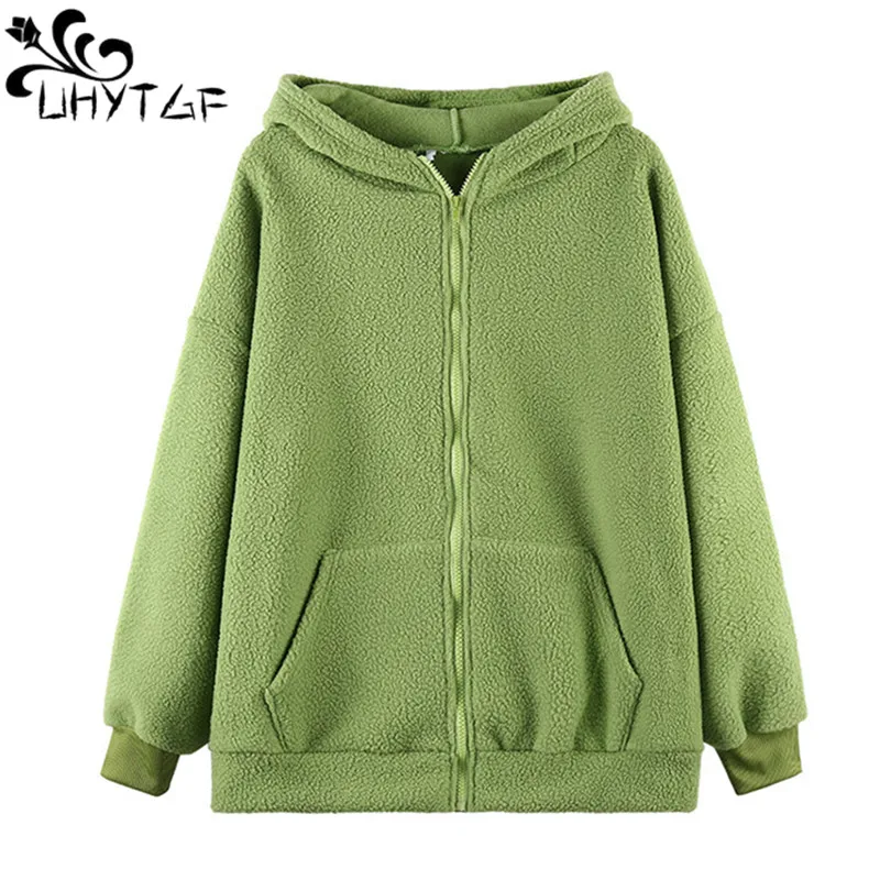 

Sweatshirt Y2k Women's 2023 Lamb Wool Hooded Bear Ears Cute Students Coat Female Korean Autumn Winter Oversize hoodie Girl 2334