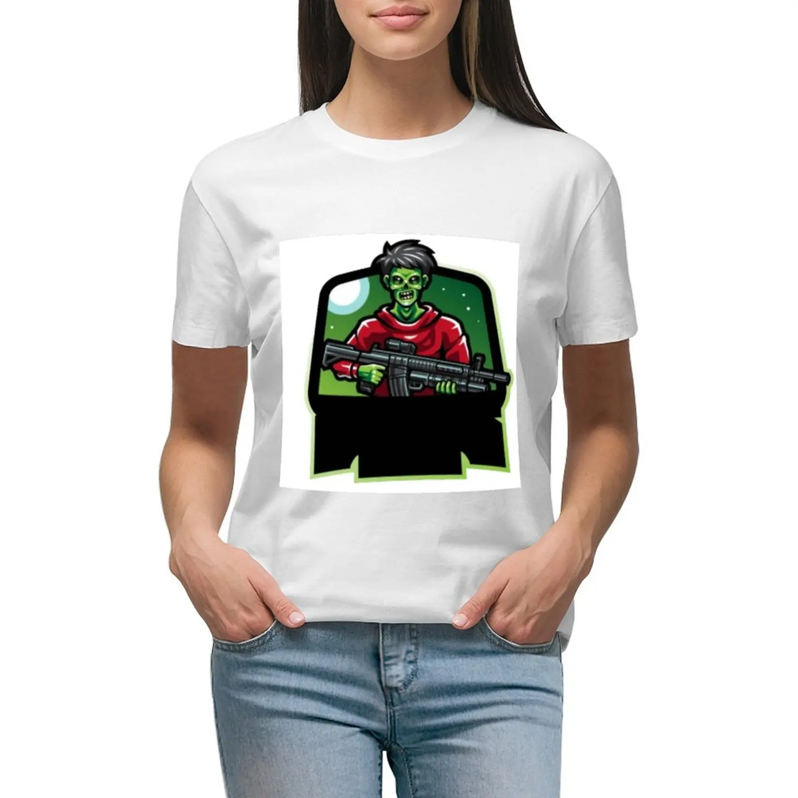 

Gun master T-shirt kawaii clothes Aesthetic clothing t-shirts for Women cotton