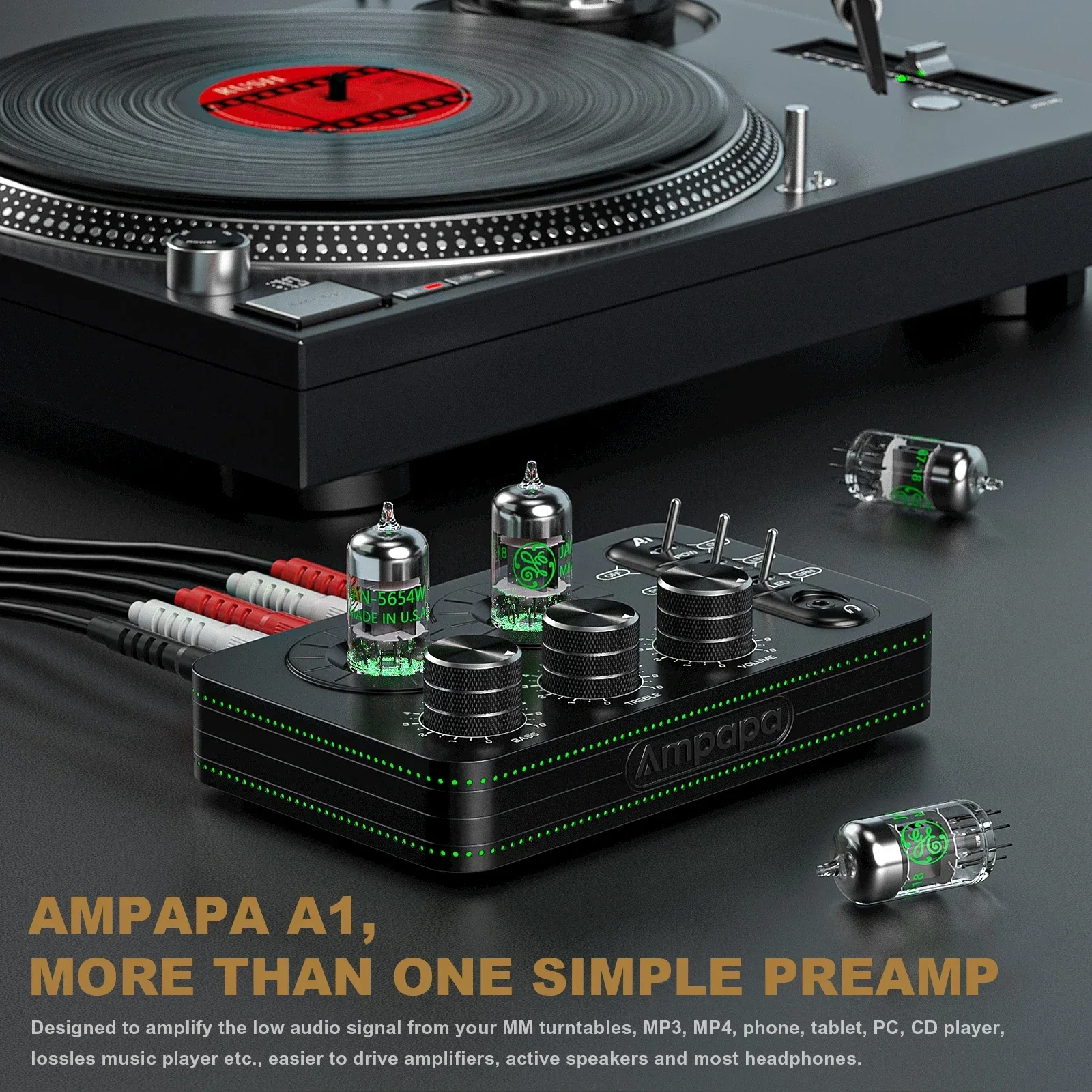 Ampapa A1 真空管フォノプリアンプphono preamp(クロス無し) Ampapa A1 真空管フォノプリアンプphono preamp(クロス無し)