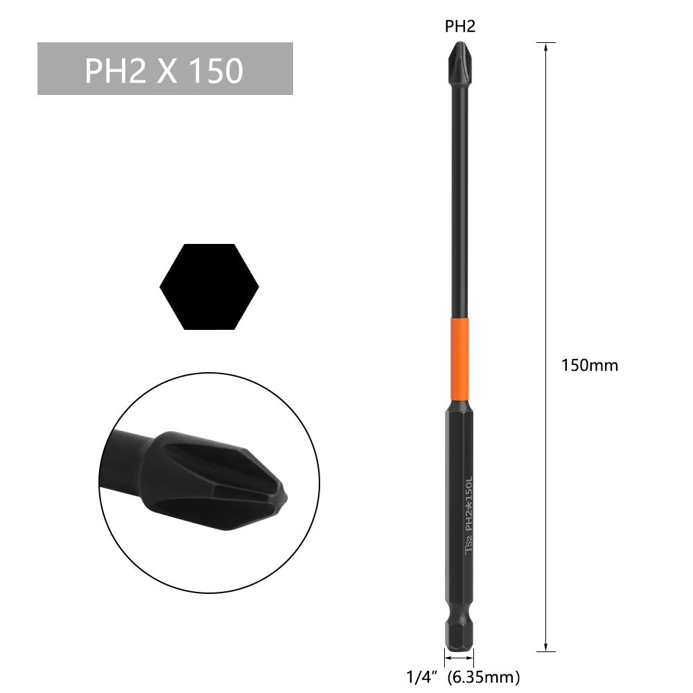 Lavie 150 sechs kant griff starkes magnet isches s2 material ph2 x 25mm schrauben dreher bit set ph2b ph2abkt6b – Detail 8