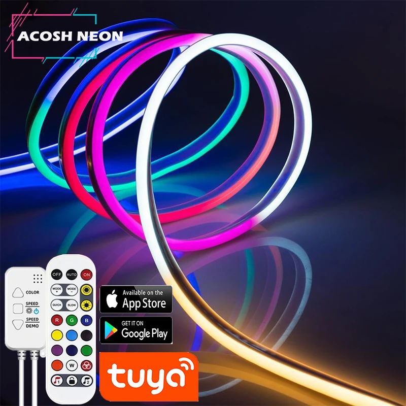 10M/32.8ft TUYA LED Neon Strip Lights Waterproof RGBIC Neon Rope Lights  WiFi Flexible Tape with Chasing Effect work with Aleax - AliExpress