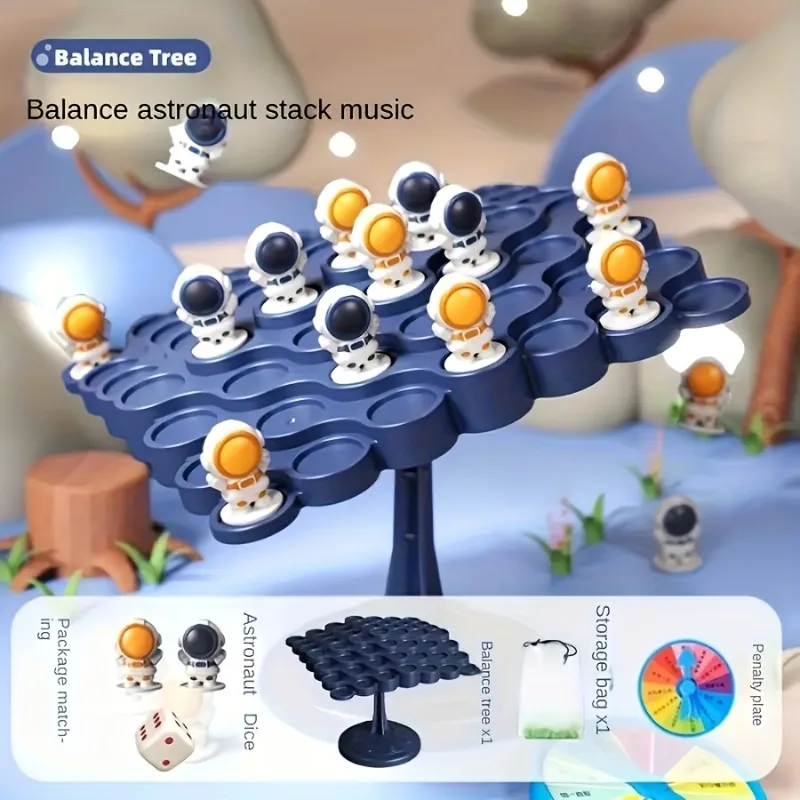 Astronaut Balance Tree Board Game Enhances Reaction & Critical Thinking Skills, Ideal for Family Gatherings & Parties Board Game