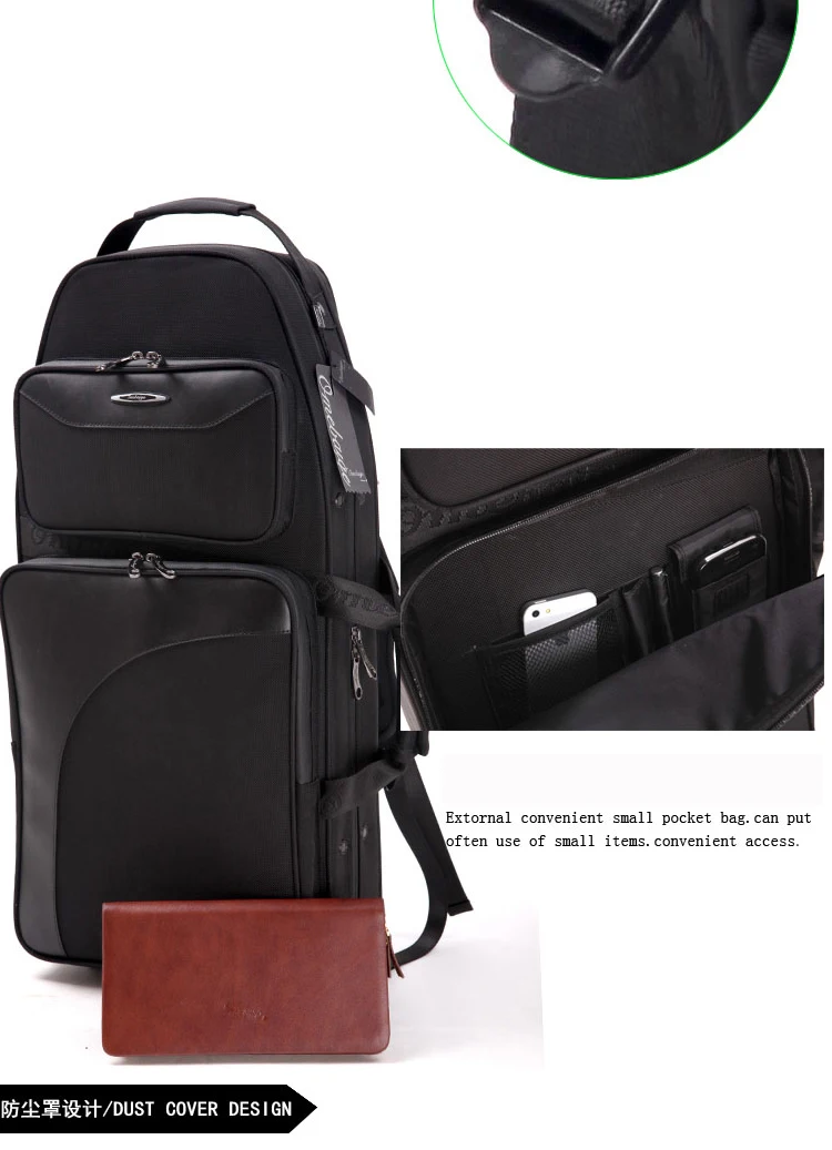 Fagottkoffer / Tasche PU-Leder schwarzer Rucksack für Blasinstrumente – Detail 14